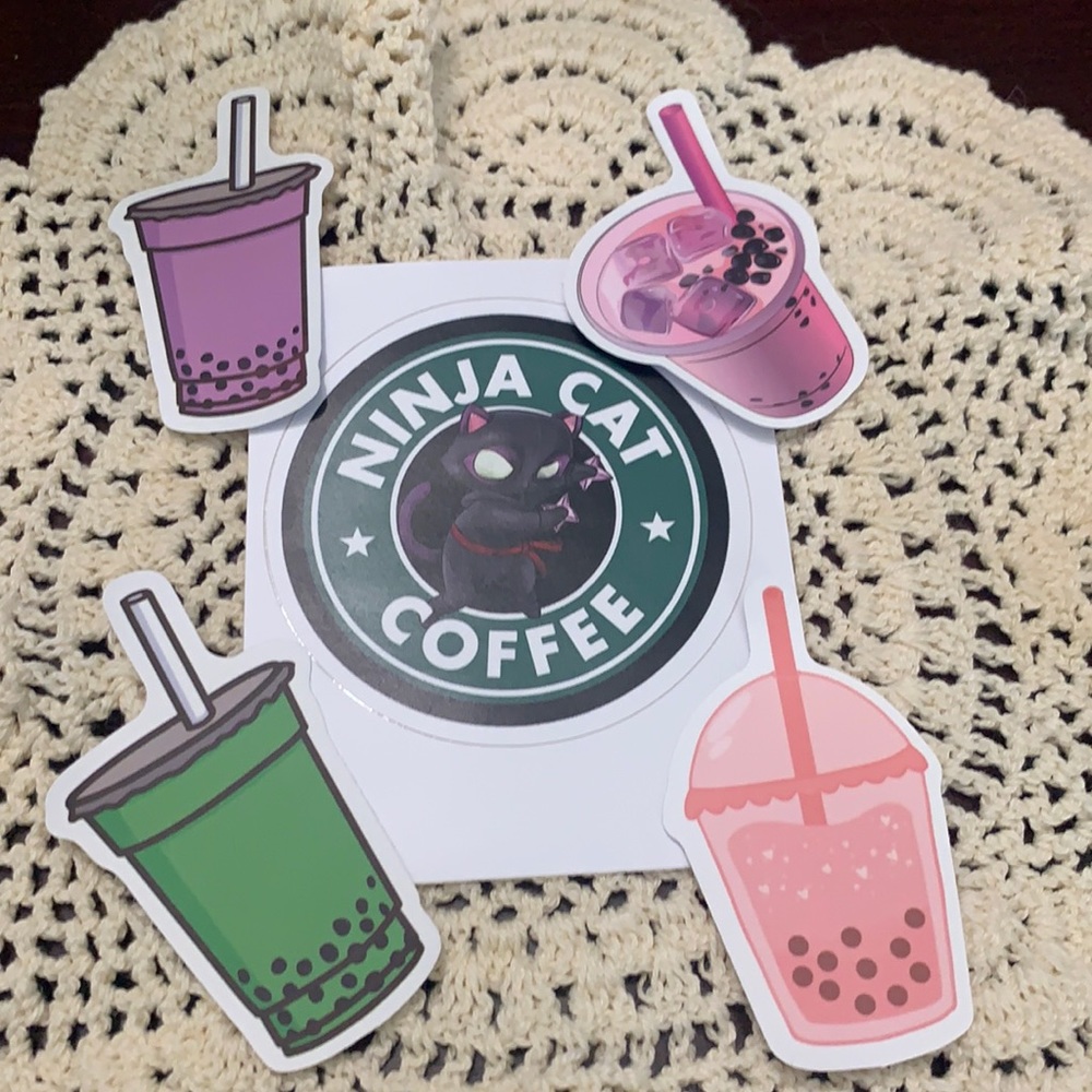 Ninja Cat Coffee Sticker Bundle